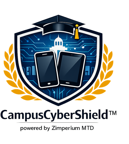 CampusCyberShield crest — powered by Zimperium MTD